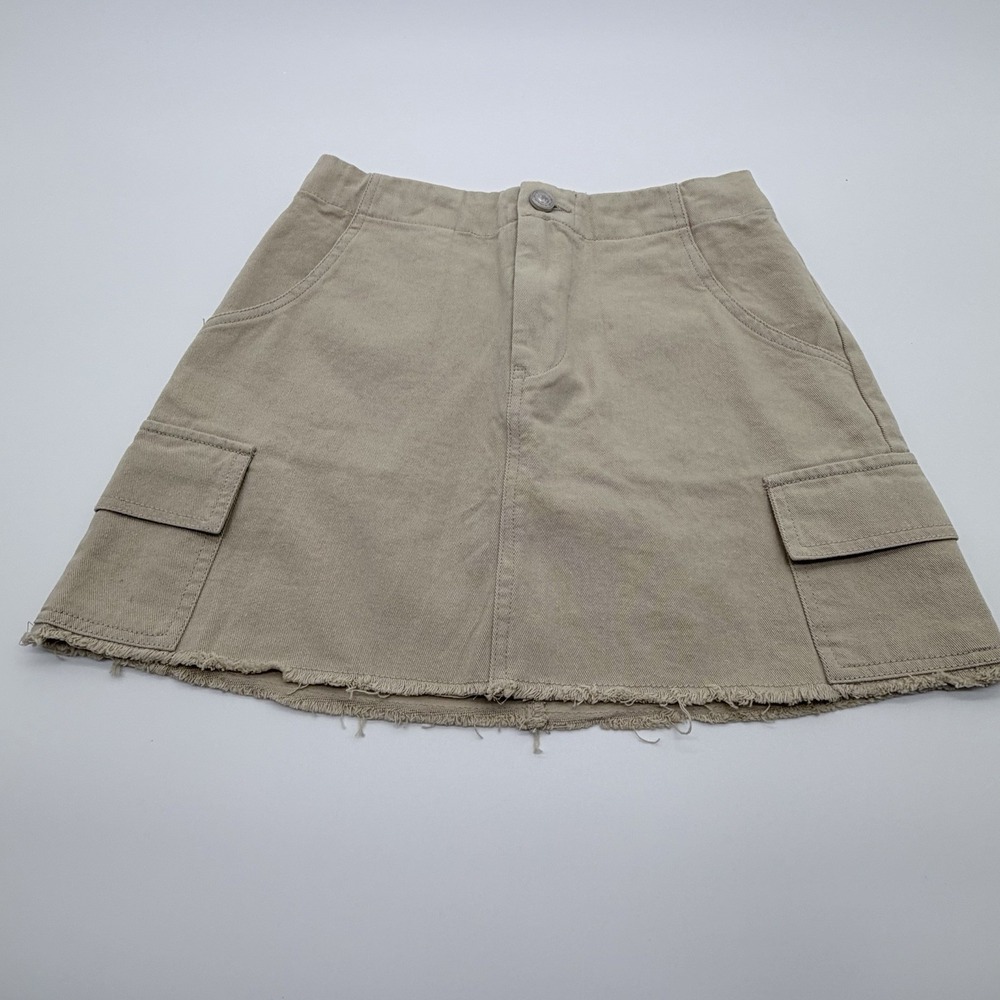 Princess Polly Raw Hem Micro Mini Cargo Skirt Y2K Neutral Casual Preppy Womens 0